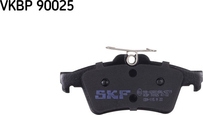 SKF VKBP 90025 - Brake Pad Set, disc brake autospares.lv