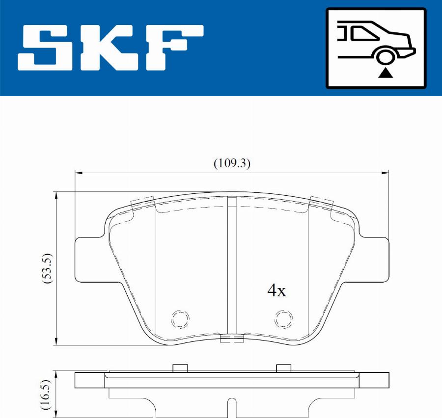 SKF VKBP 90070 - Brake Pad Set, disc brake autospares.lv