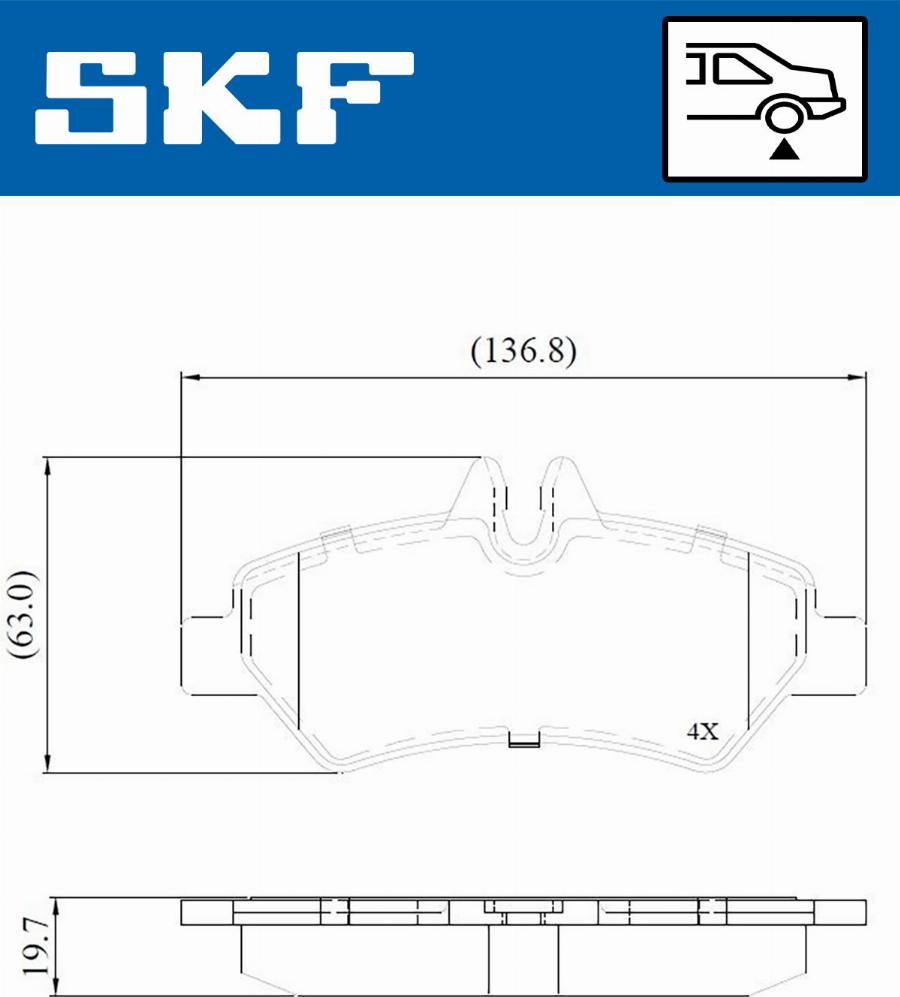 SKF VKBP 90071 E - Brake Pad Set, disc brake autospares.lv