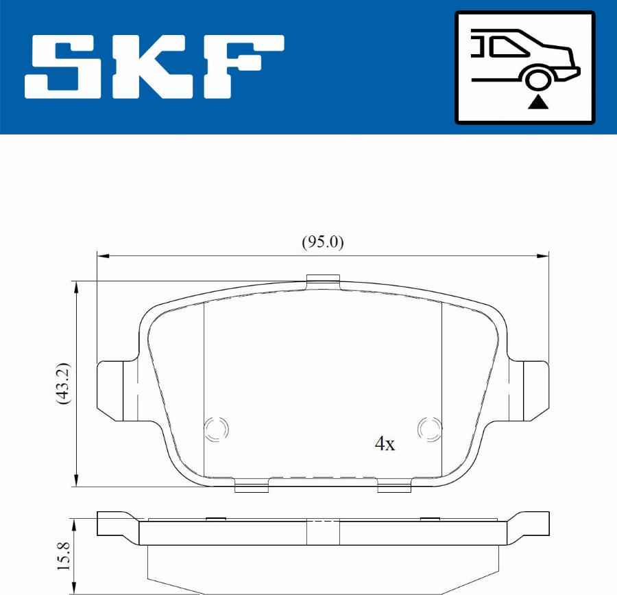 SKF VKBP 90072 - Brake Pad Set, disc brake autospares.lv