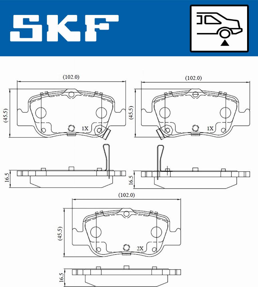 SKF VKBP 90191 A - Brake Pad Set, disc brake autospares.lv