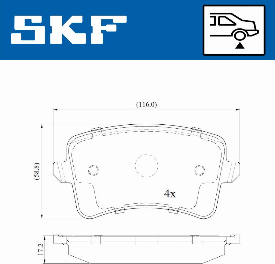 SKF VKBP 90150 - Brake Pad Set, disc brake autospares.lv