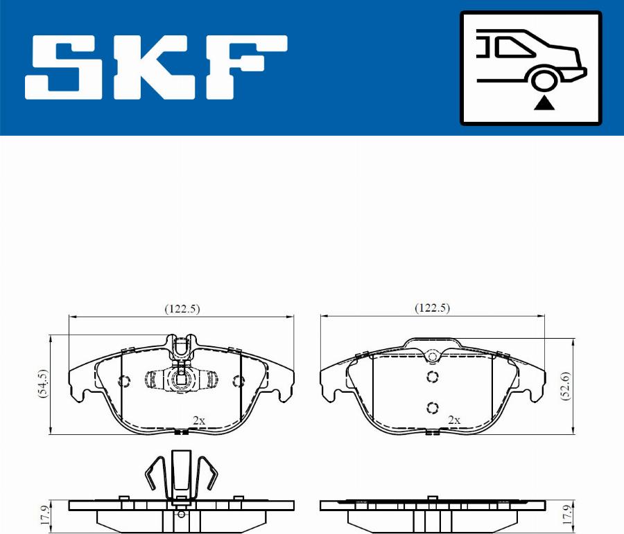 SKF VKBP 90114 - Brake Pad Set, disc brake autospares.lv