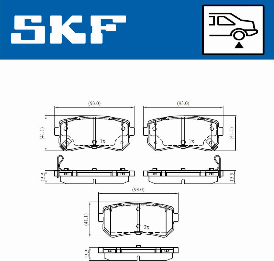 SKF VKBP 90139 A - Brake Pad Set, disc brake autospares.lv