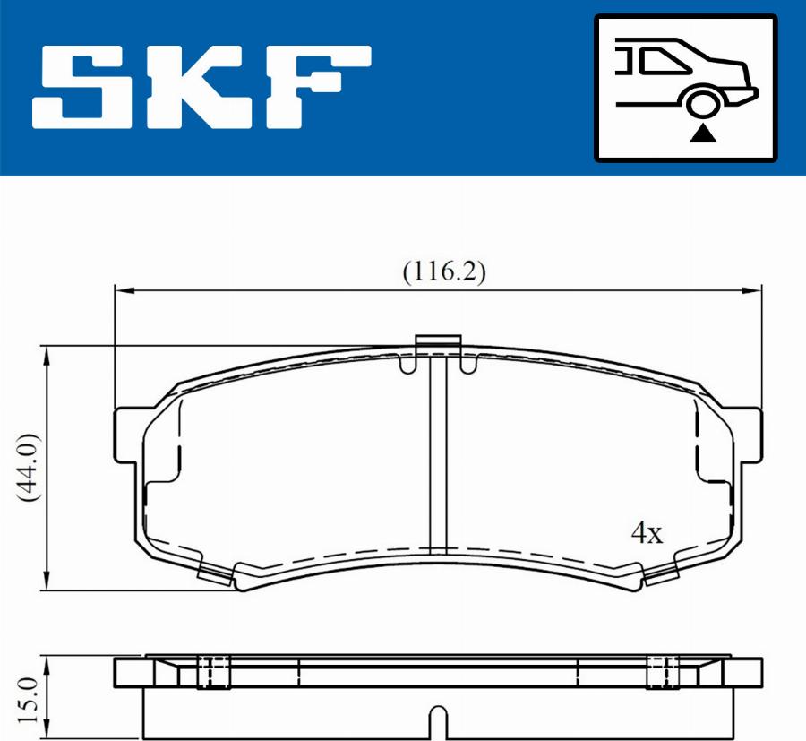 SKF VKBP 90136 - Brake Pad Set, disc brake autospares.lv