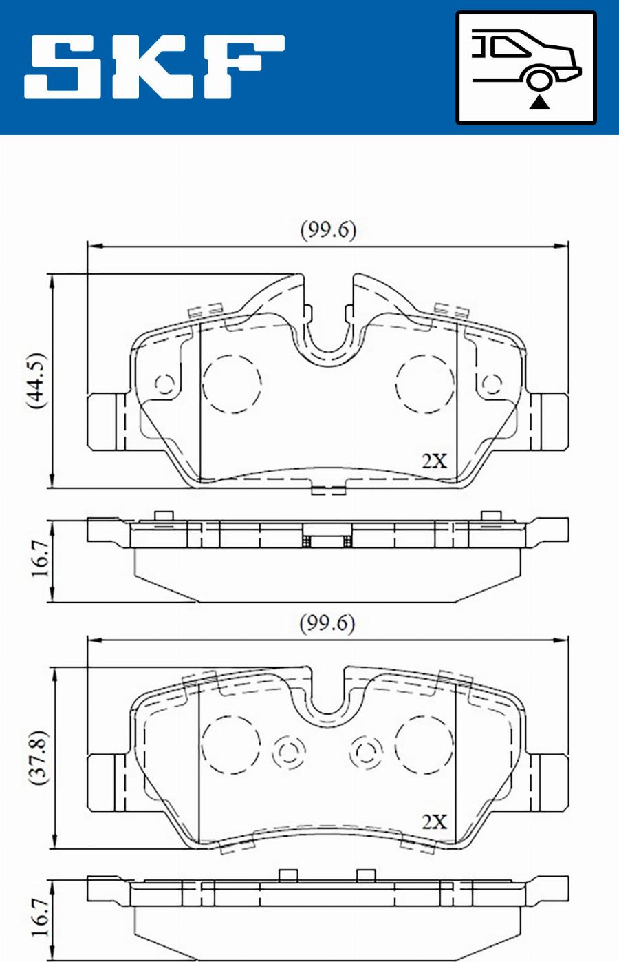 SKF VKBP 90124 - Brake Pad Set, disc brake autospares.lv