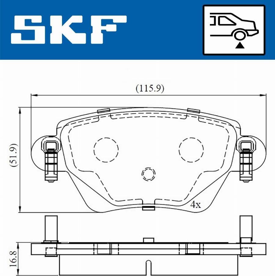 SKF VKBP 90170 - Brake Pad Set, disc brake autospares.lv