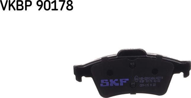 SKF VKBP 90178 - Brake Pad Set, disc brake autospares.lv