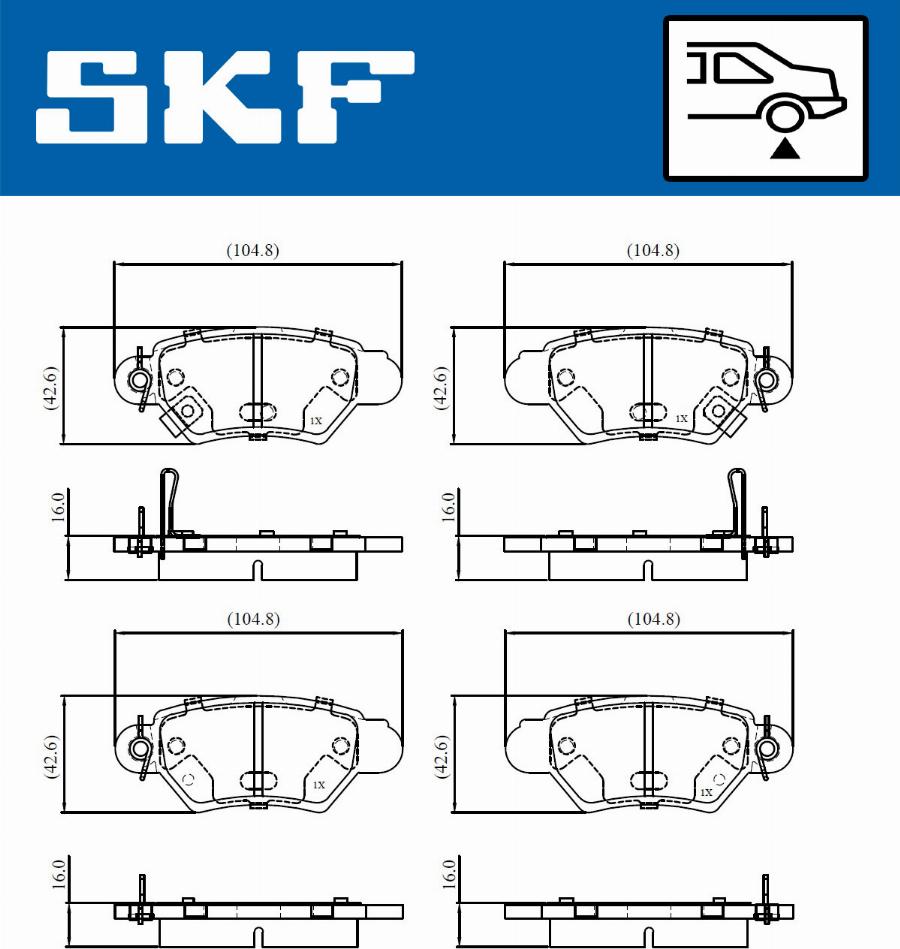 SKF VKBP 90894 A - Brake Pad Set, disc brake autospares.lv