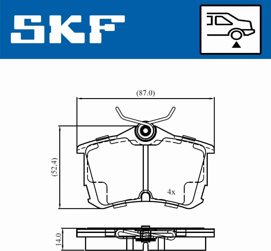 SKF VKBP 90897 A - Brake Pad Set, disc brake autospares.lv