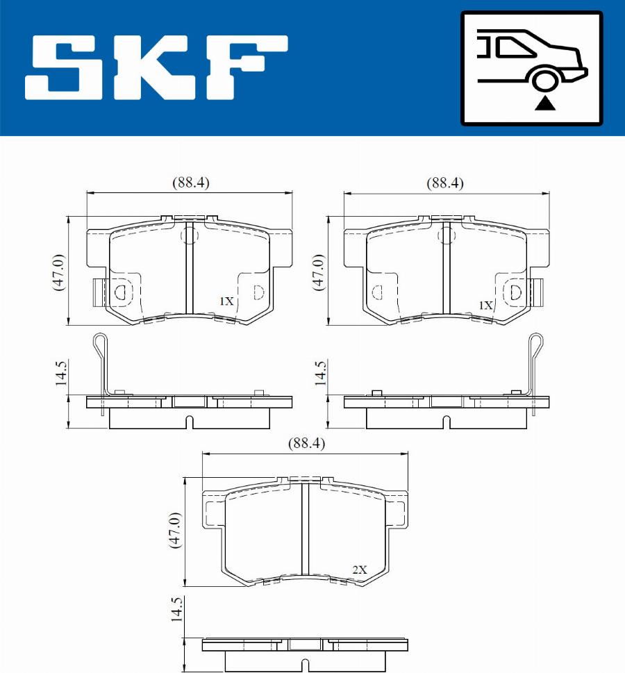 SKF VKBP 90867 A - Brake Pad Set, disc brake autospares.lv