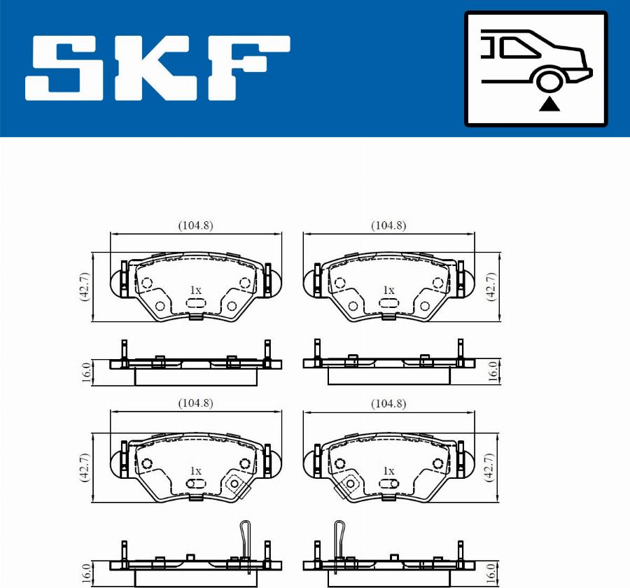 SKF VKBP 90806 A - Brake Pad Set, disc brake autospares.lv