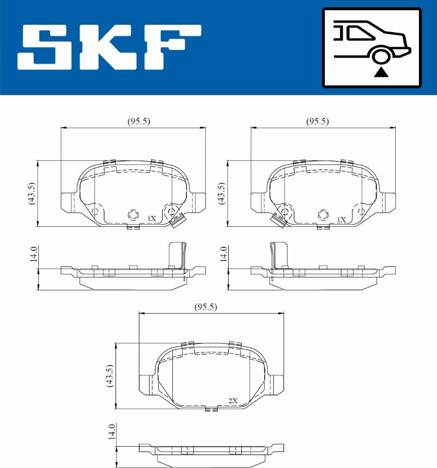 SKF VKBP 90808 A - Brake Pad Set, disc brake autospares.lv