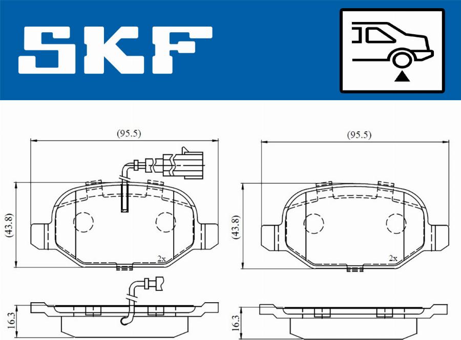 SKF VKBP 90398 E - Brake Pad Set, disc brake autospares.lv