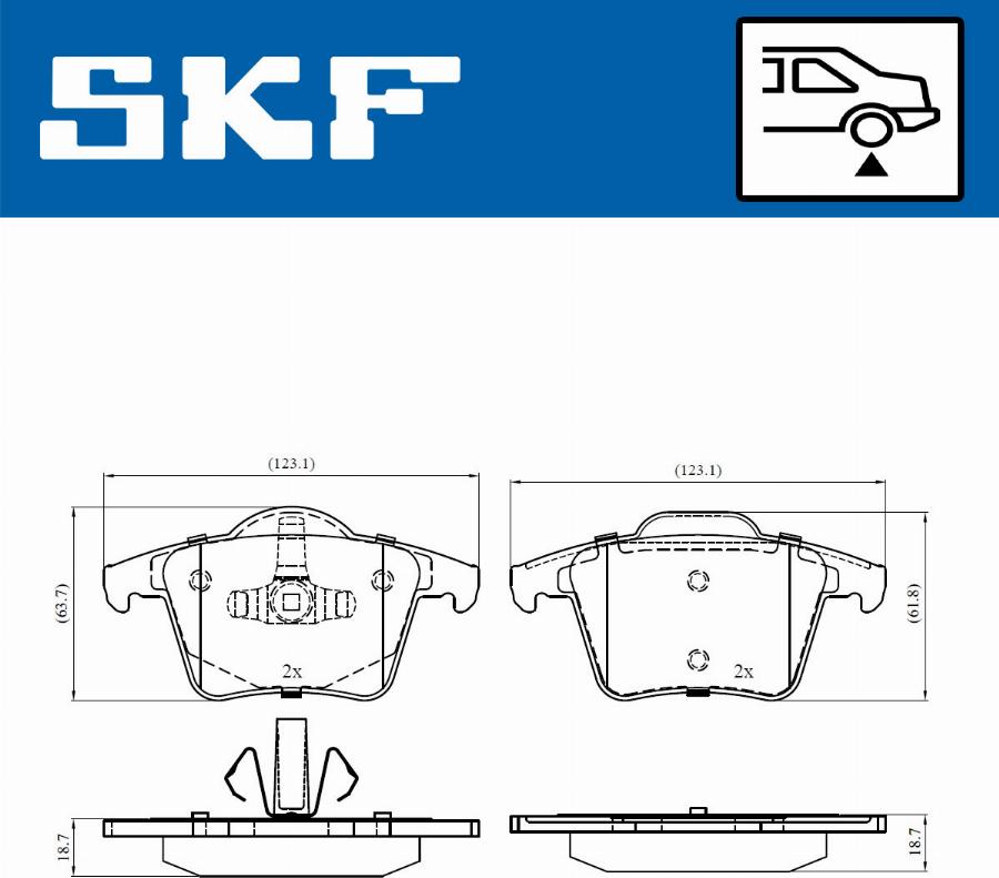 SKF VKBP 90392 - Brake Pad Set, disc brake autospares.lv