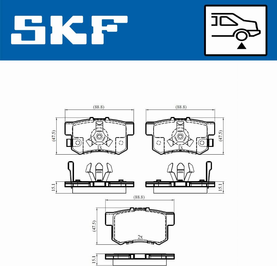 SKF VKBP 90397 A - Brake Pad Set, disc brake autospares.lv