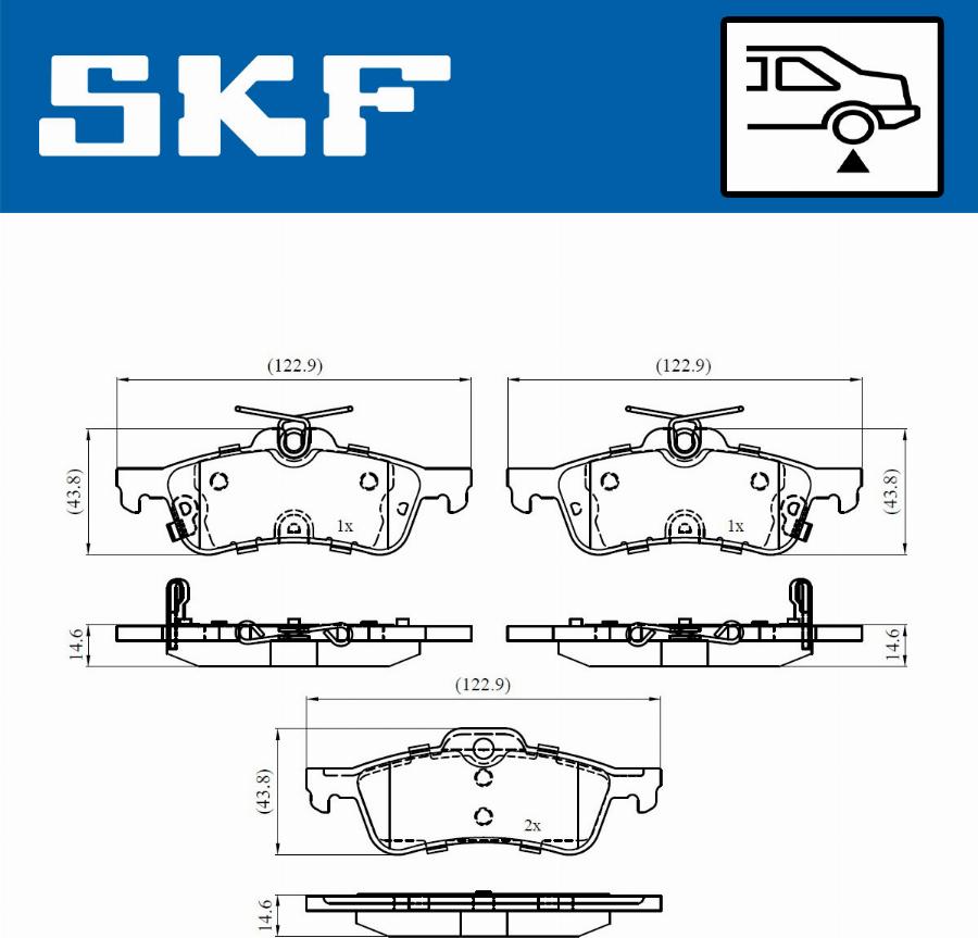 SKF VKBP 90368 A - Brake Pad Set, disc brake autospares.lv