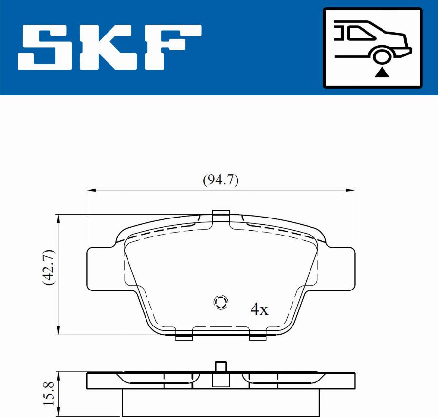 SKF VKBP 90315 - Brake Pad Set, disc brake autospares.lv