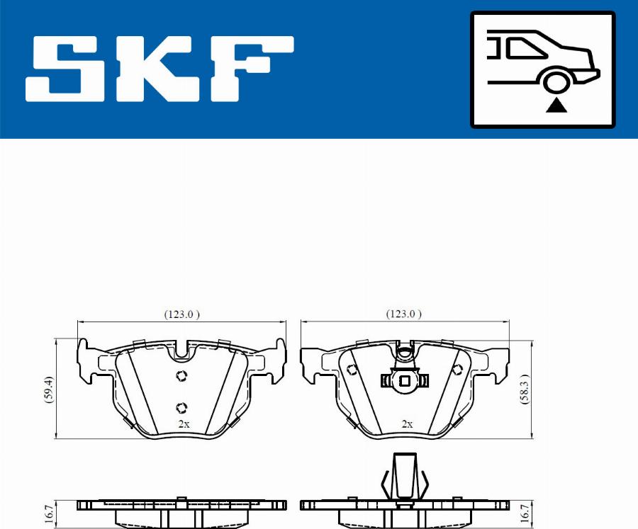 SKF VKBP 90316 - Brake Pad Set, disc brake autospares.lv