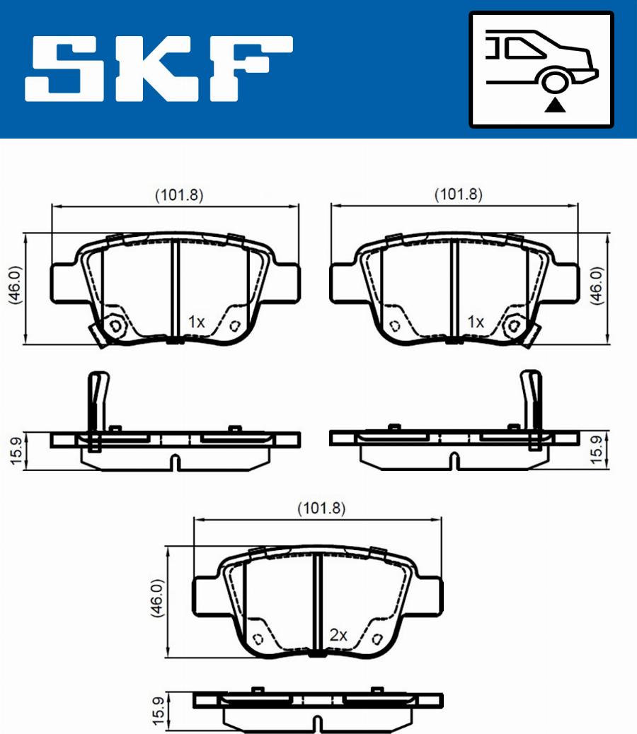 SKF VKBP 90384 A - Brake Pad Set, disc brake autospares.lv