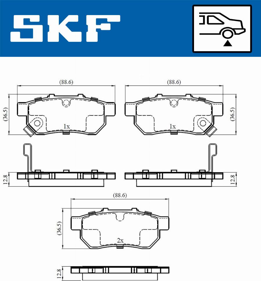 SKF VKBP 90381 A - Brake Pad Set, disc brake autospares.lv