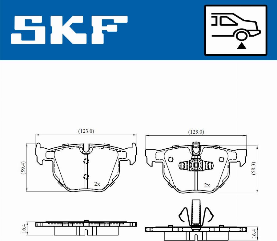 SKF VKBP 90372 - Brake Pad Set, disc brake autospares.lv