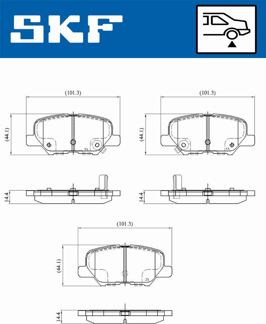 SKF VKBP 90253 A - Brake Pad Set, disc brake autospares.lv