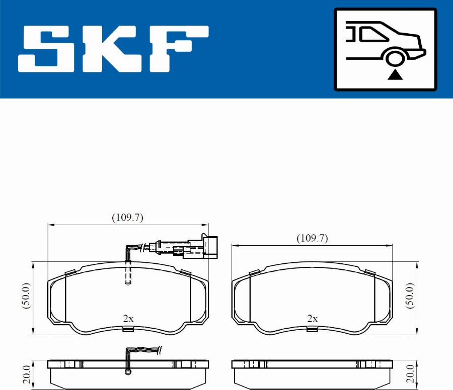 SKF VKBP 90266 E - Brake Pad Set, disc brake autospares.lv