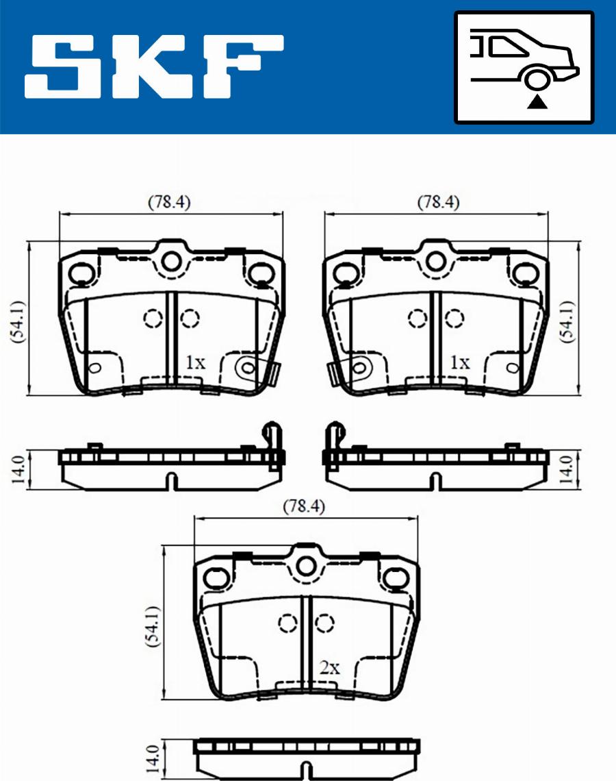 SKF VKBP 90288 A - Brake Pad Set, disc brake autospares.lv