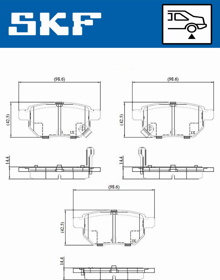 SKF VKBP 90282 A - Brake Pad Set, disc brake autospares.lv