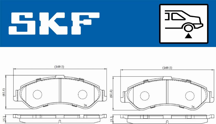 SKF VKBP 90221 - Brake Pad Set, disc brake autospares.lv
