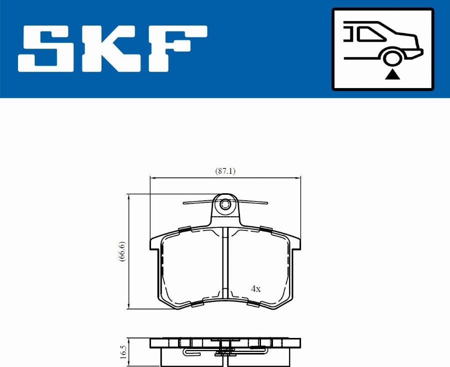 SKF VKBP 90725 - Brake Pad Set, disc brake autospares.lv