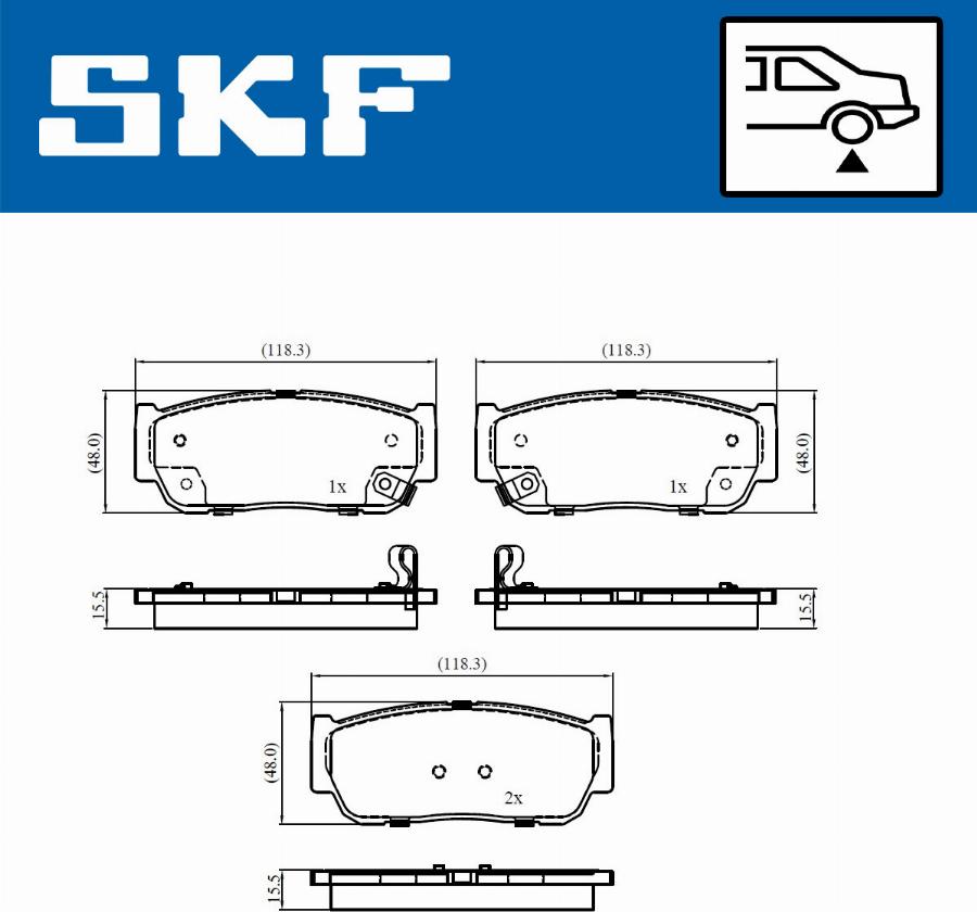 SKF VKBP 91082 A - Brake Pad Set, disc brake autospares.lv