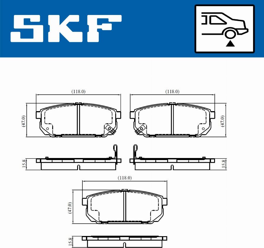 SKF VKBP 91087 A - Brake Pad Set, disc brake autospares.lv