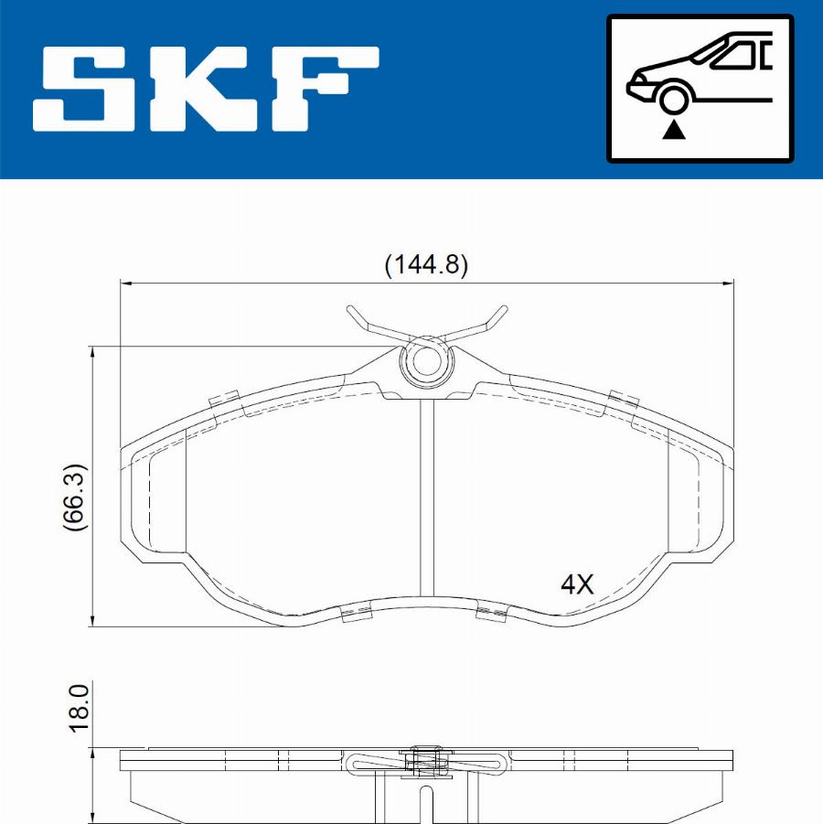 SKF VKBP 80962 - Brake Pad Set, disc brake autospares.lv