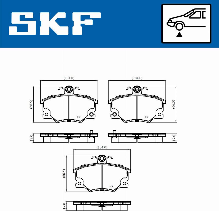 SKF VKBP 80911 A - Brake Pad Set, disc brake autospares.lv
