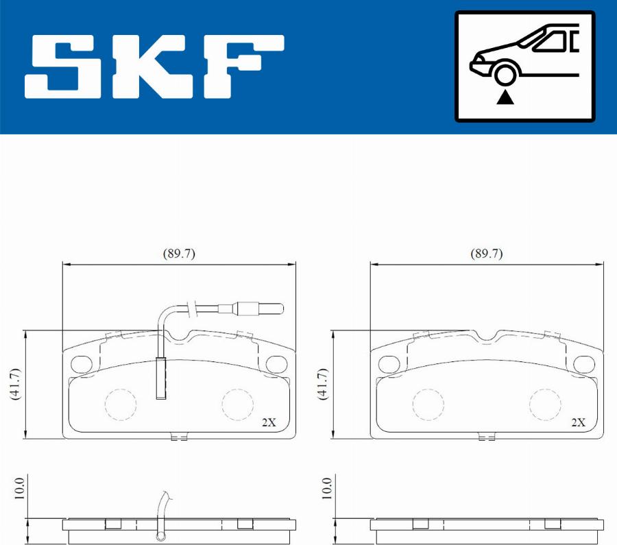 SKF VKBP 80918 E - Brake Pad Set, disc brake autospares.lv