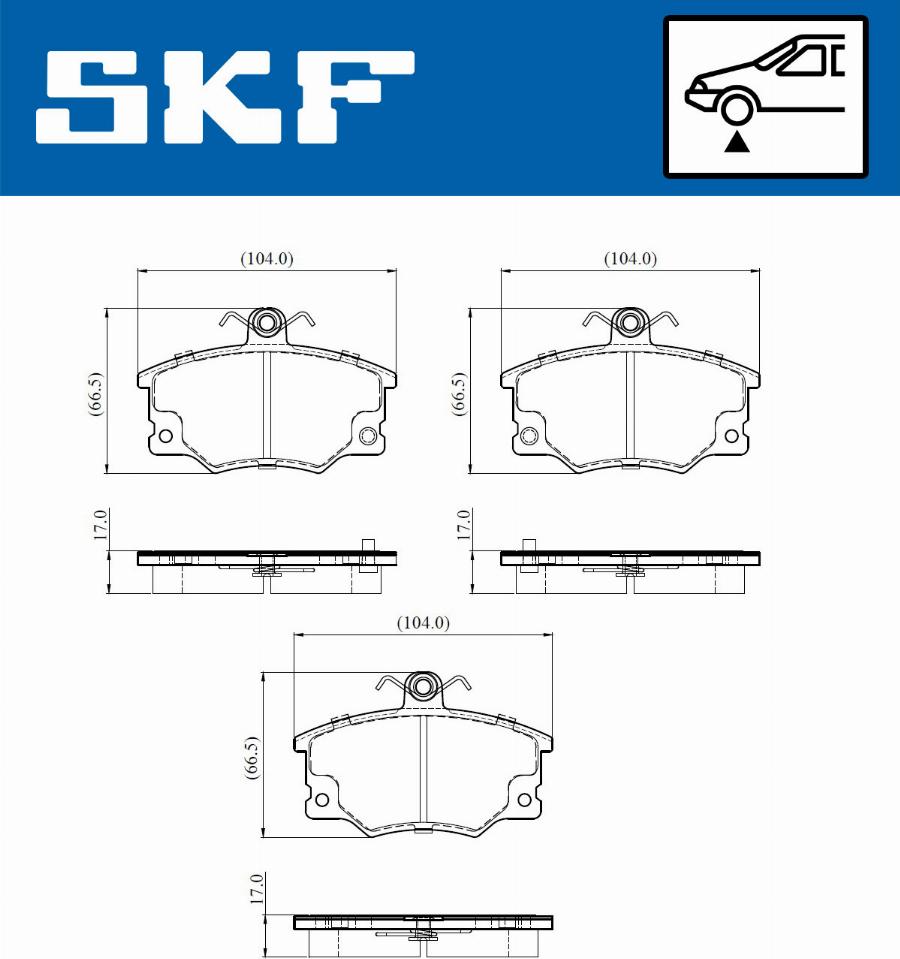 SKF VKBP 80913 A - Brake Pad Set, disc brake autospares.lv