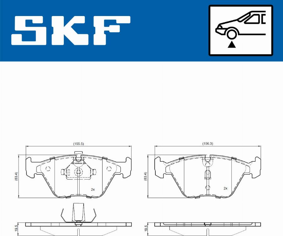 SKF VKBP 80926 - Brake Pad Set, disc brake autospares.lv