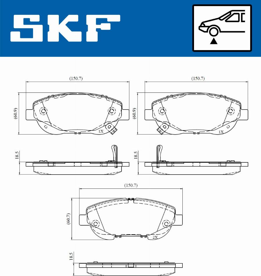 SKF VKBP 80923 A - Brake Pad Set, disc brake autospares.lv