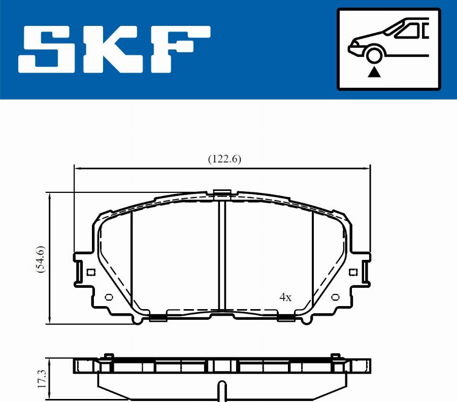 SKF VKBP 80970 - Brake Pad Set, disc brake autospares.lv