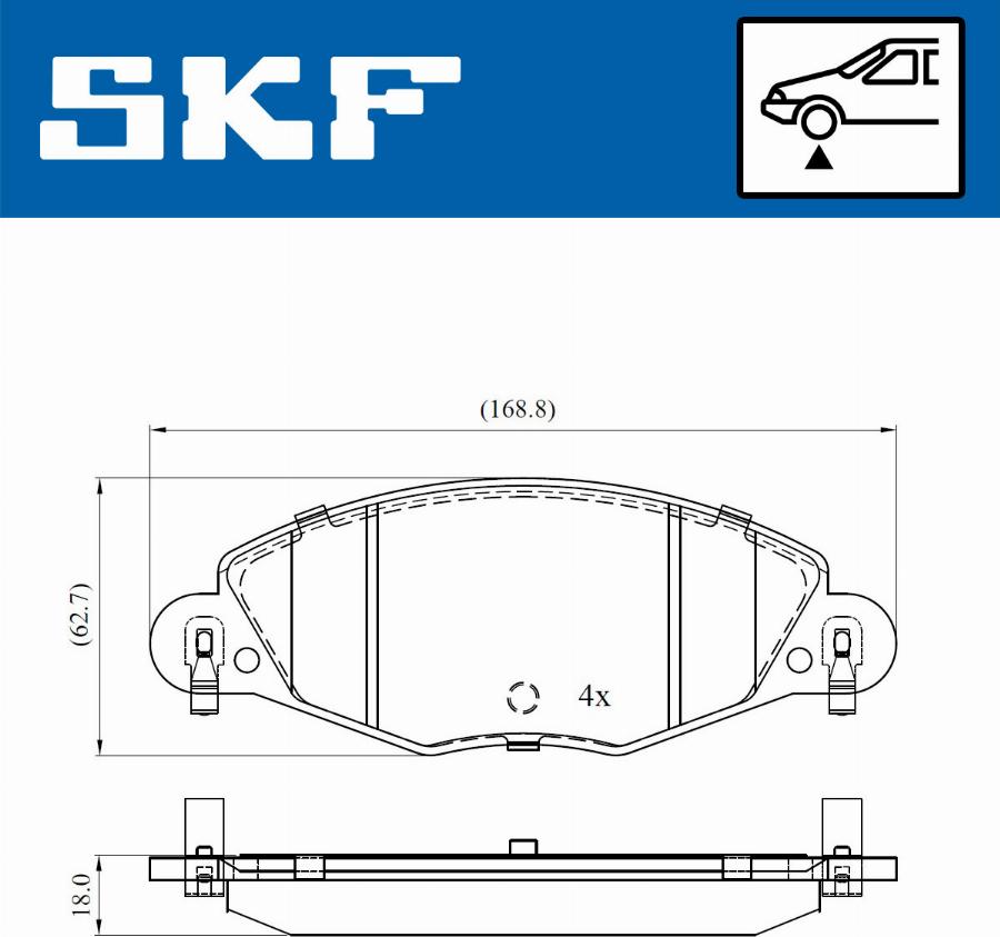 SKF VKBP 80447 E - Brake Pad Set, disc brake autospares.lv