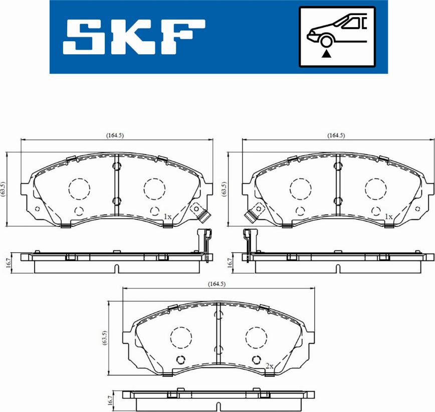 SKF VKBP 80454 A - Brake Pad Set, disc brake autospares.lv