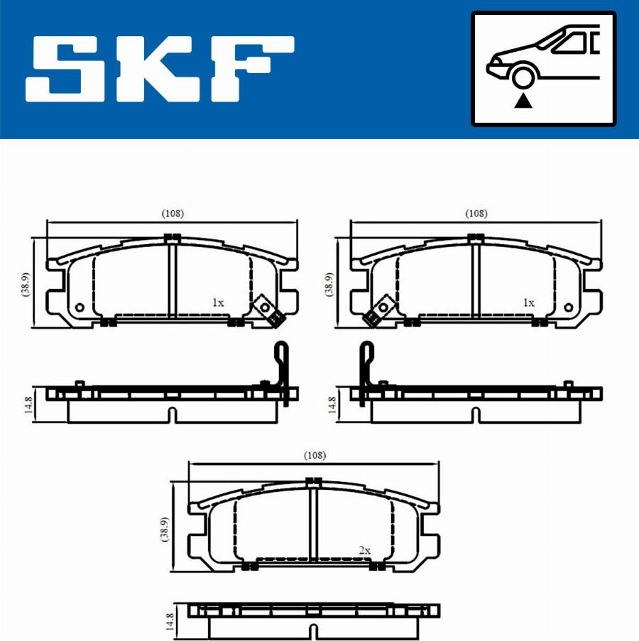 SKF VKBP 80457 - Brake Pad Set, disc brake autospares.lv
