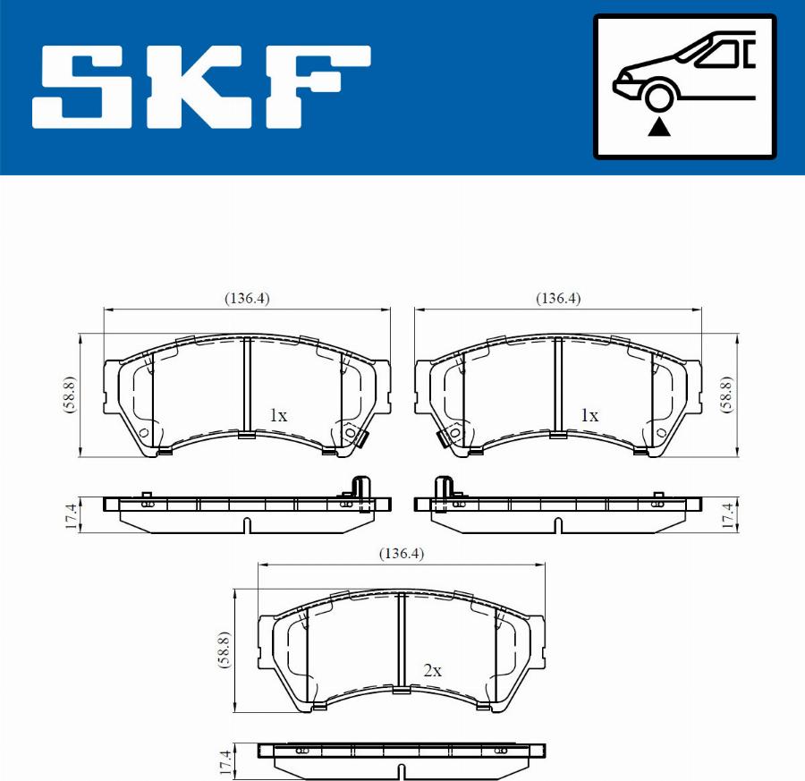 SKF VKBP 80410 A - Brake Pad Set, disc brake autospares.lv