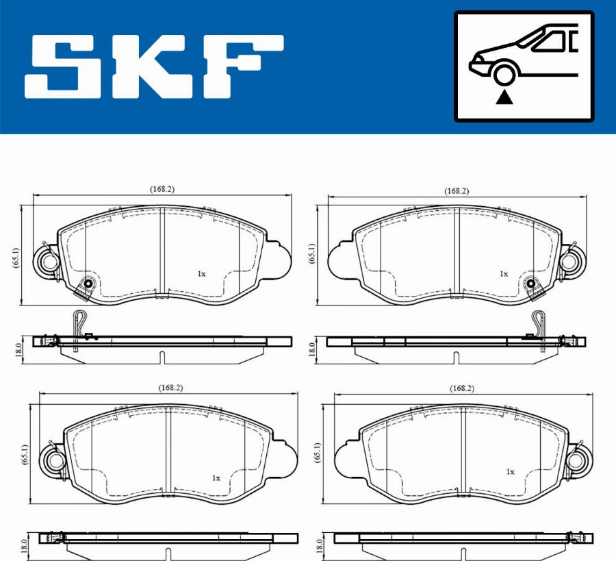 SKF VKBP 80489 A - Brake Pad Set, disc brake autospares.lv