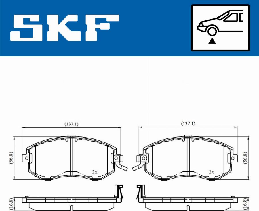 SKF VKBP 80488 A - Brake Pad Set, disc brake autospares.lv