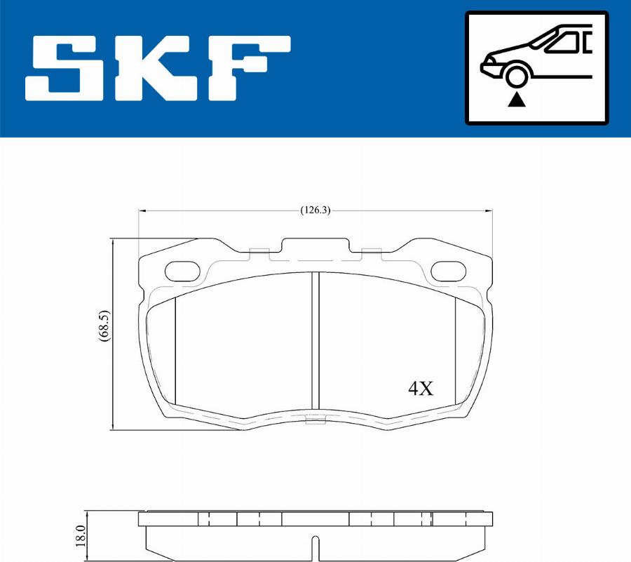 SKF VKBP 80435 - Brake Pad Set, disc brake autospares.lv