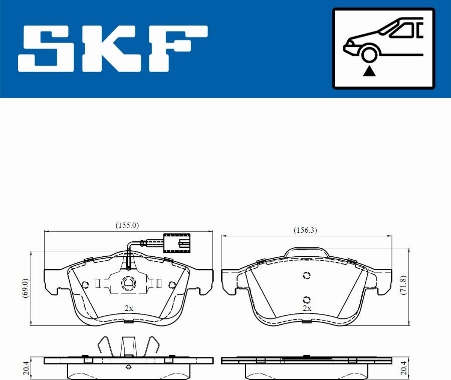 SKF VKBP 80432 E - Brake Pad Set, disc brake autospares.lv