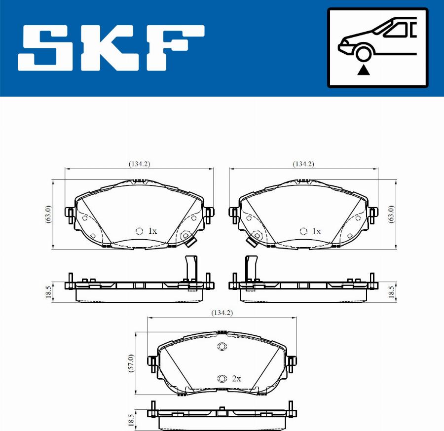 SKF VKBP 80429 A - Brake Pad Set, disc brake autospares.lv